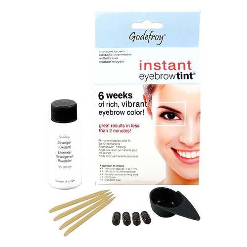 Краска для бровей Godefroy Instant Eyebrow Tint Kit Medium Brown 4 капсулы в Рив Гош