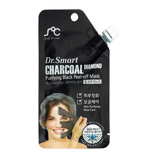 Маска для лица Dr.Smart Charcoal Diamond Purifying Black Peel-Off Mask 25 мл в Рив Гош